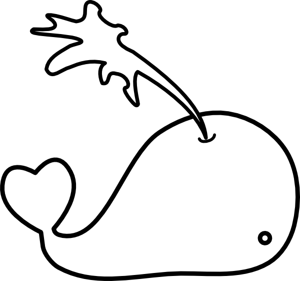 Simple Whale Outline Clip Art at Clker 