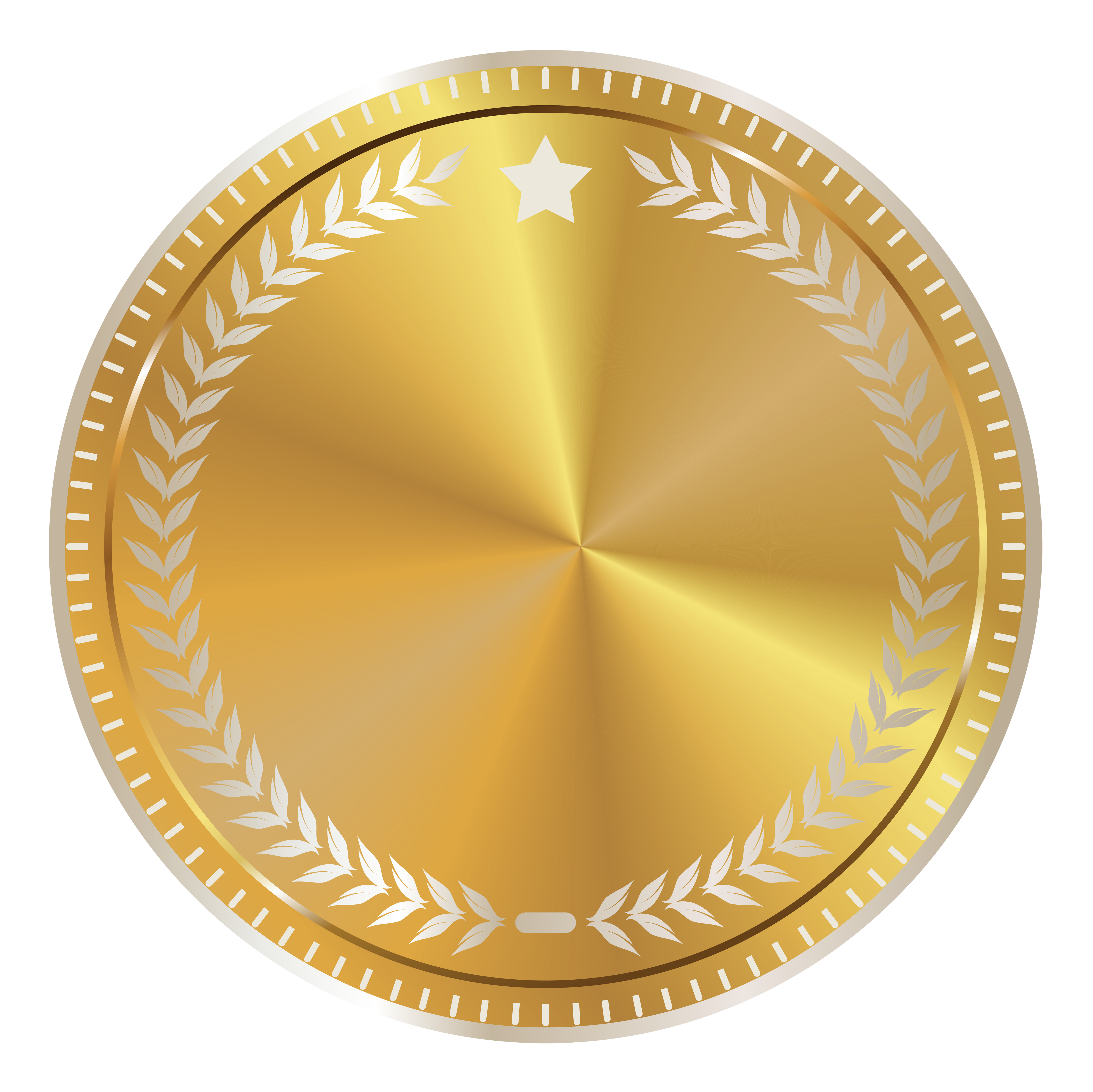 Gold Seal Badge with Decoration PNG Clipart Image 