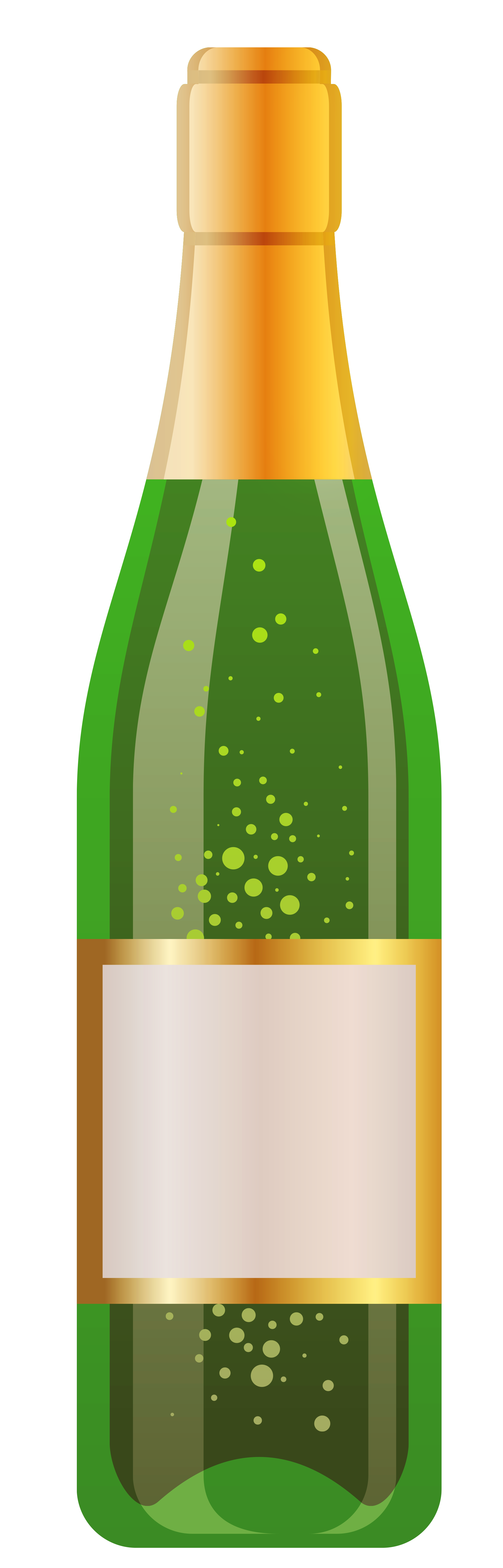Bottle of White Wine PNG Vector Clipart 