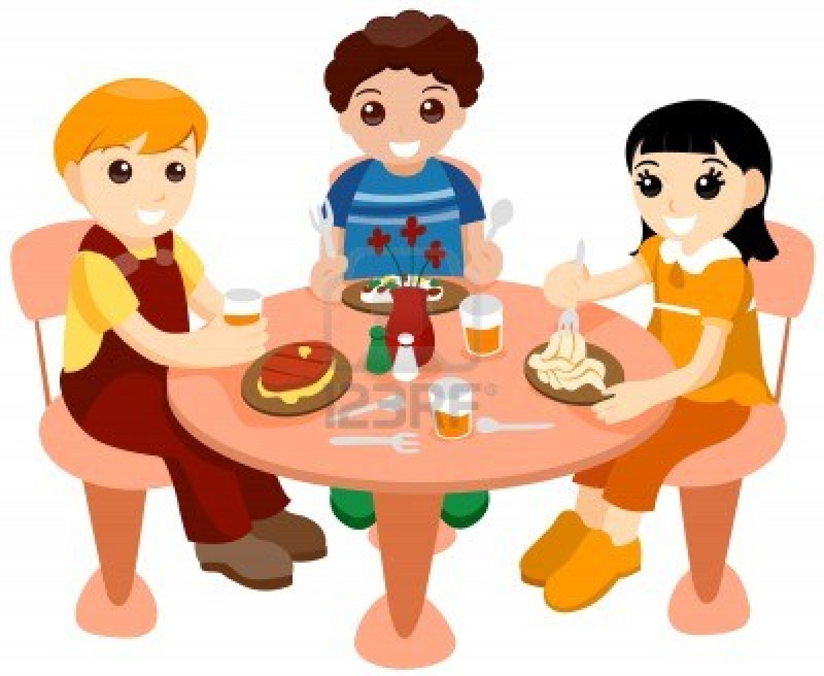 lunch on the kitchen table clipart