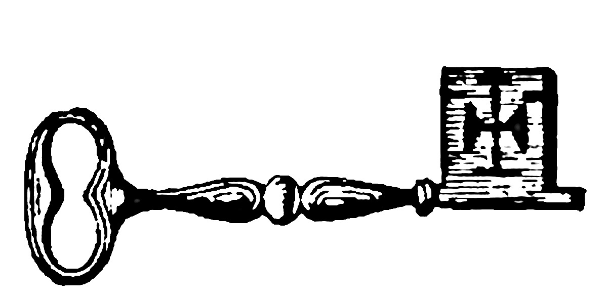 Free black and white old key clipart 