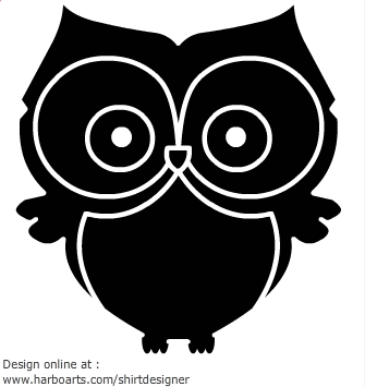 Cute owl silhouette clip art 