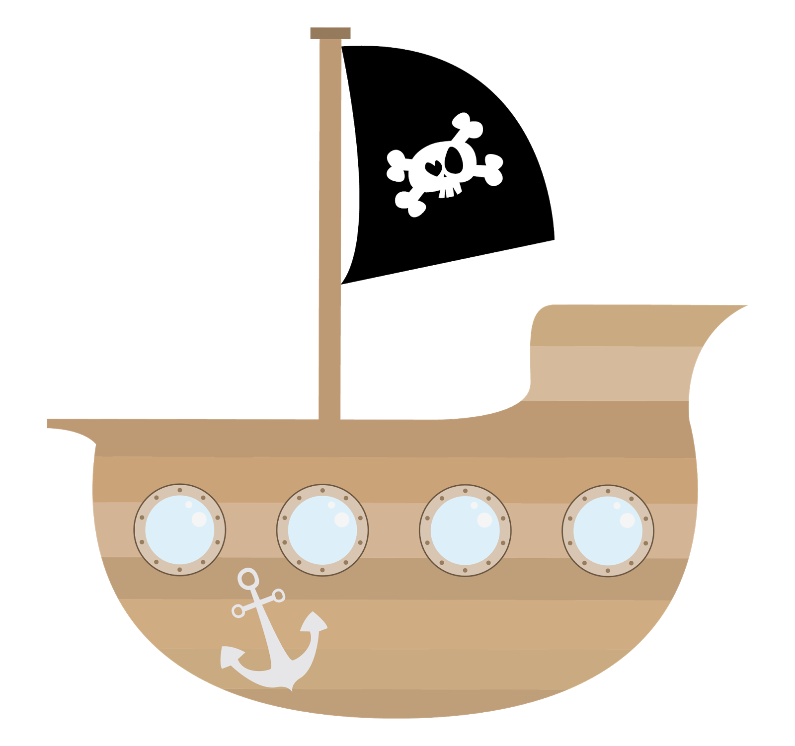 Cute pirate ship clipart 