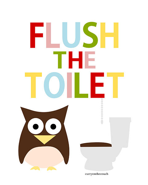 flush the toilet sign kids - Clip Art Library