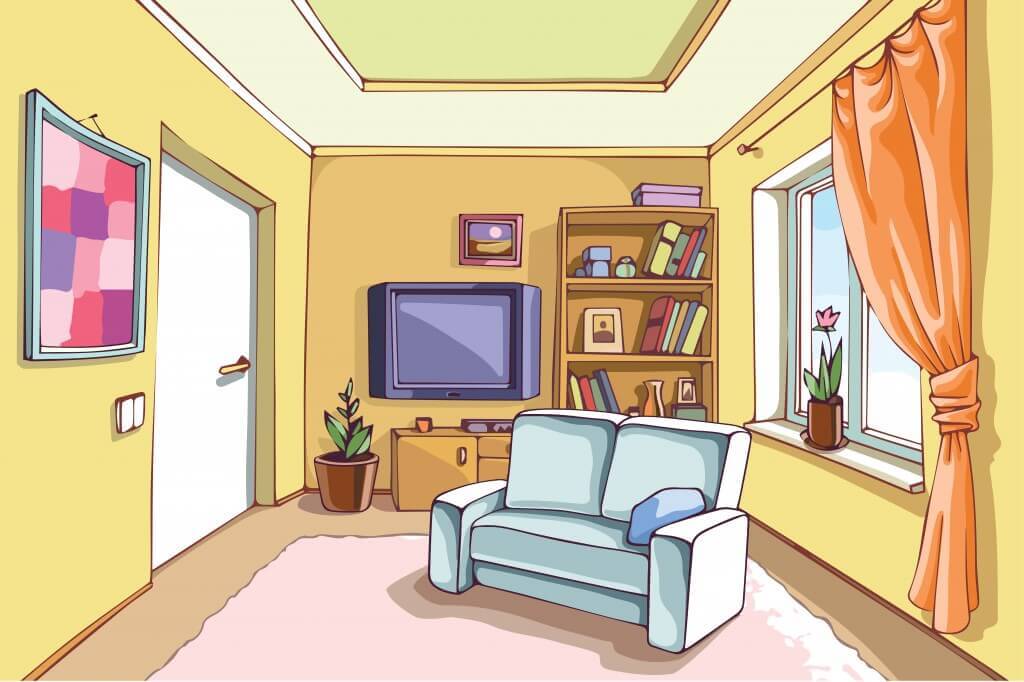 old living room clipart