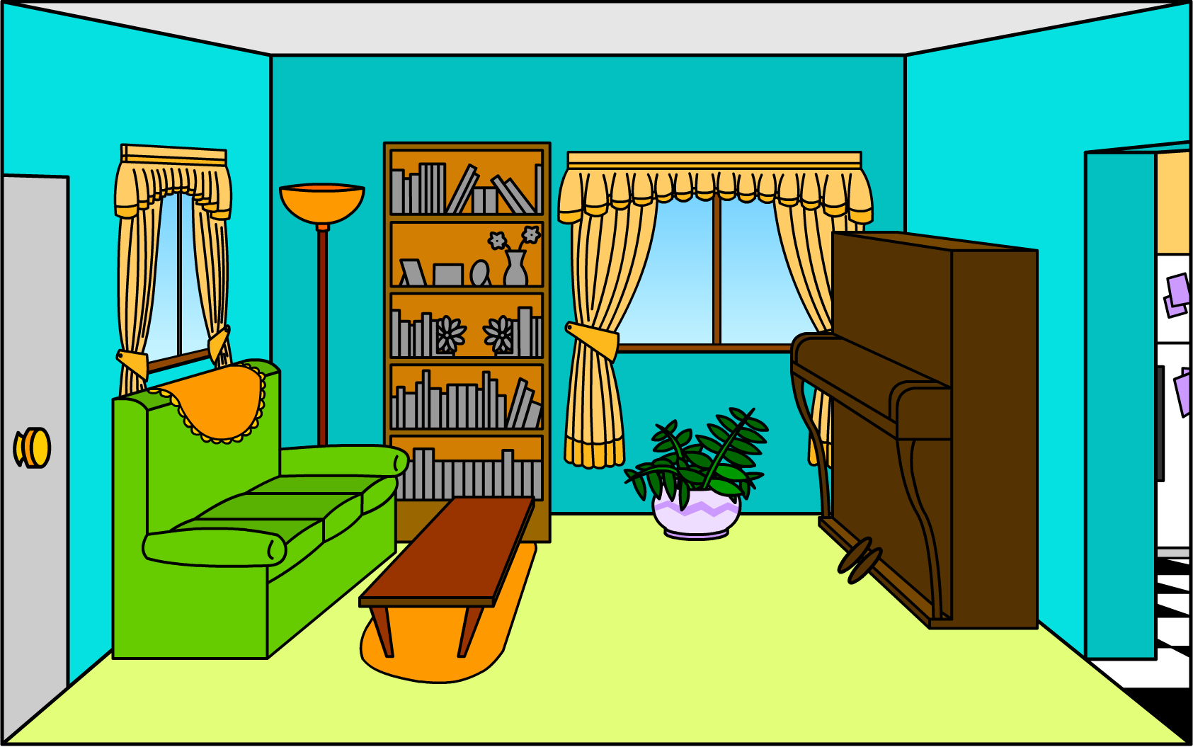in the living room clipart
