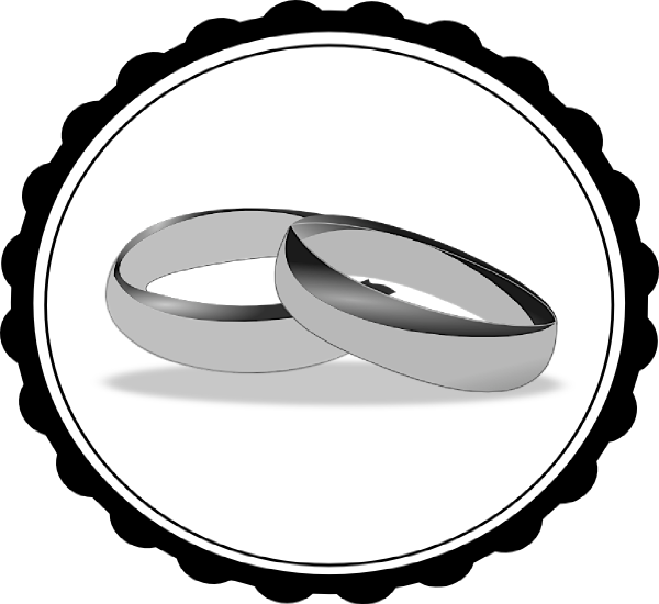 Black and white wedding ring clipart 