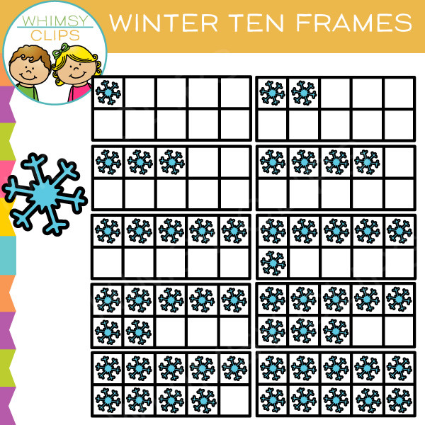 Winter Ten Frames Clip Art , Image  Illustrations 