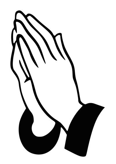 Bible man praying clipart black and white 