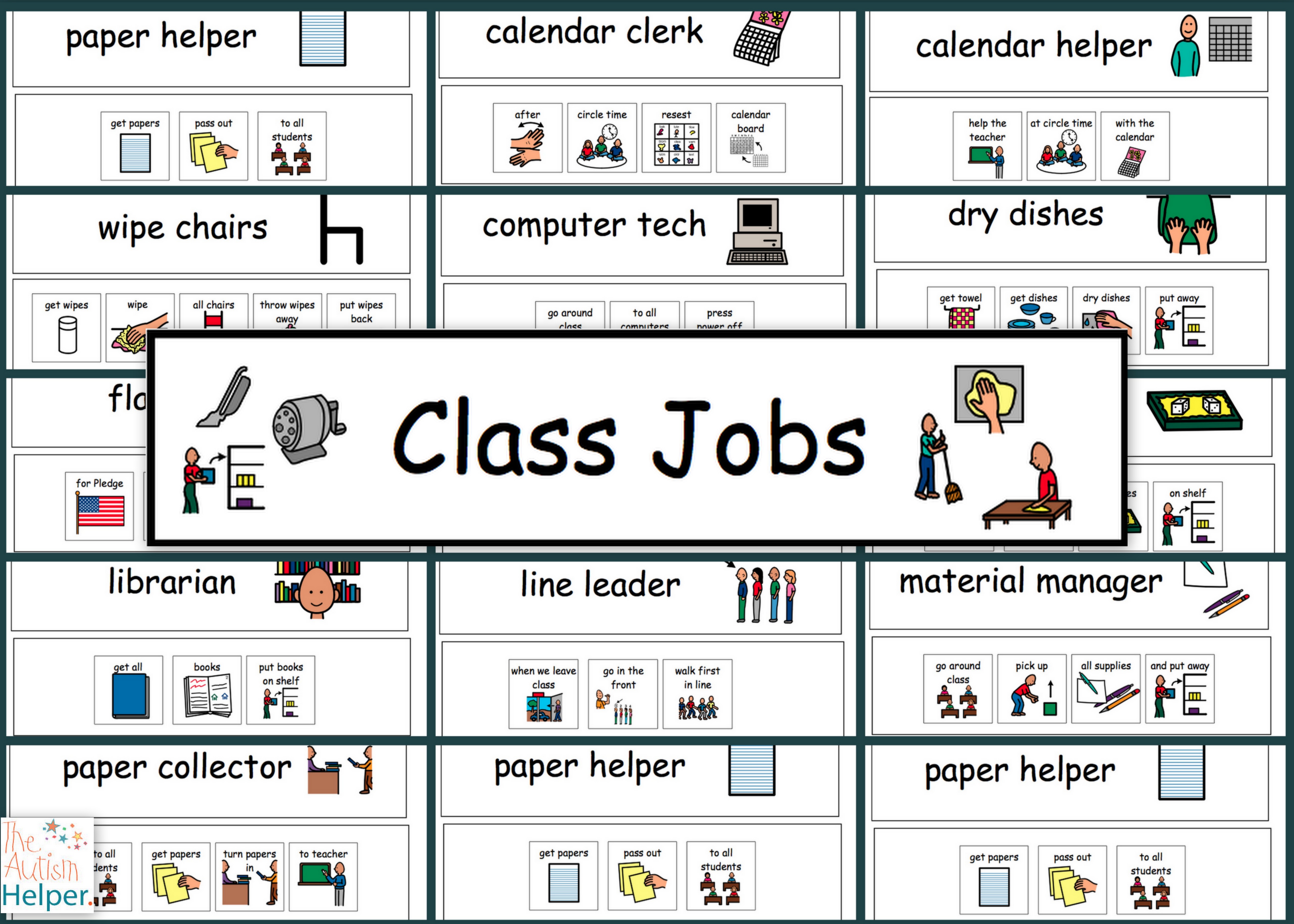 Preschool Classroom Job Chart Clip Art