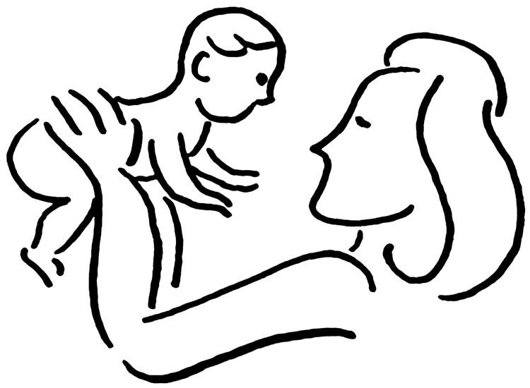 Mom And Baby Cartoon 
