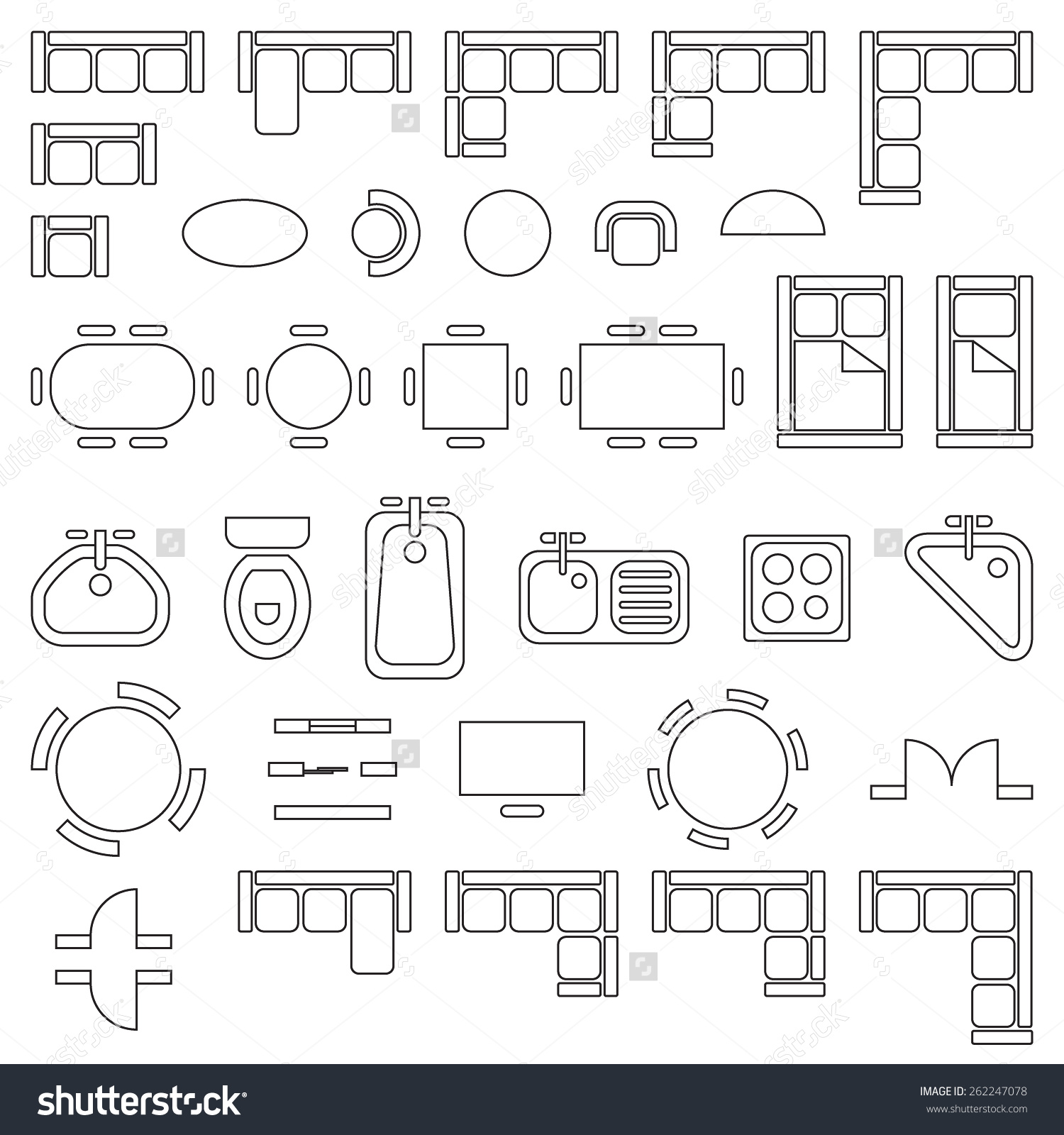 free house plan drawing symbols