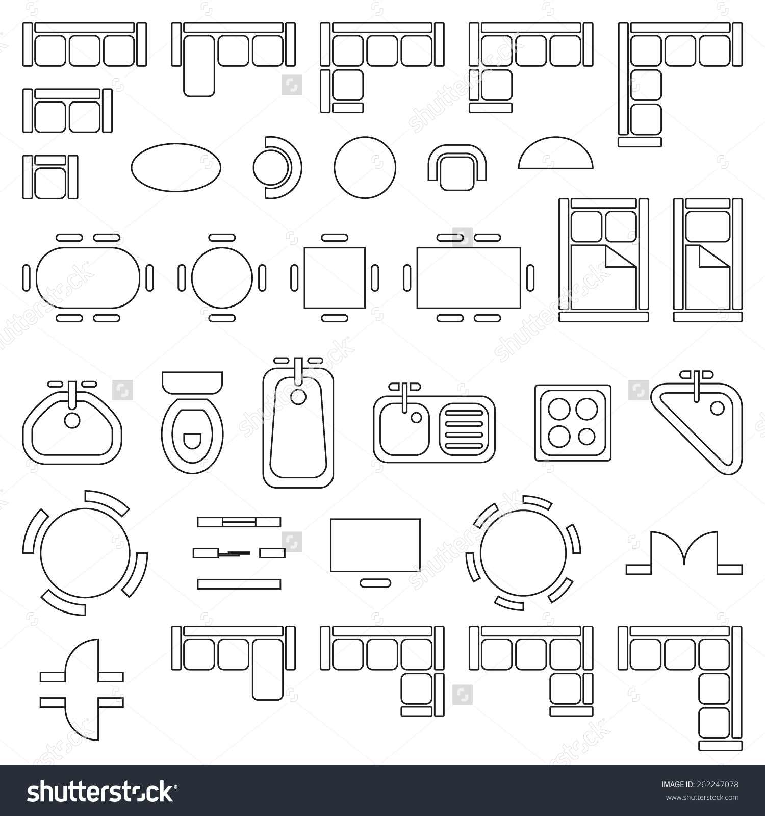 architectural-symbols-furniture-clip-art-library