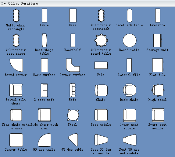 Office Floor Plan Symbols Clip Art Library