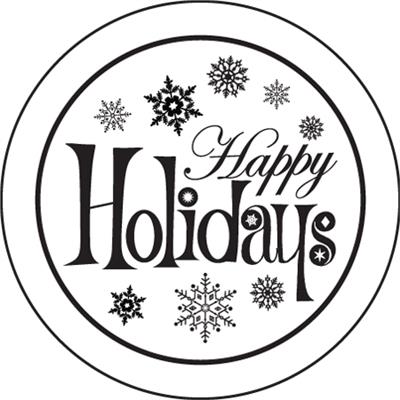 Happy Holidays Black And White Clipart 
