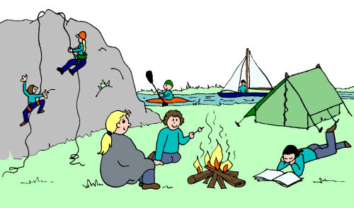 Girls Camping Tent Clipart 