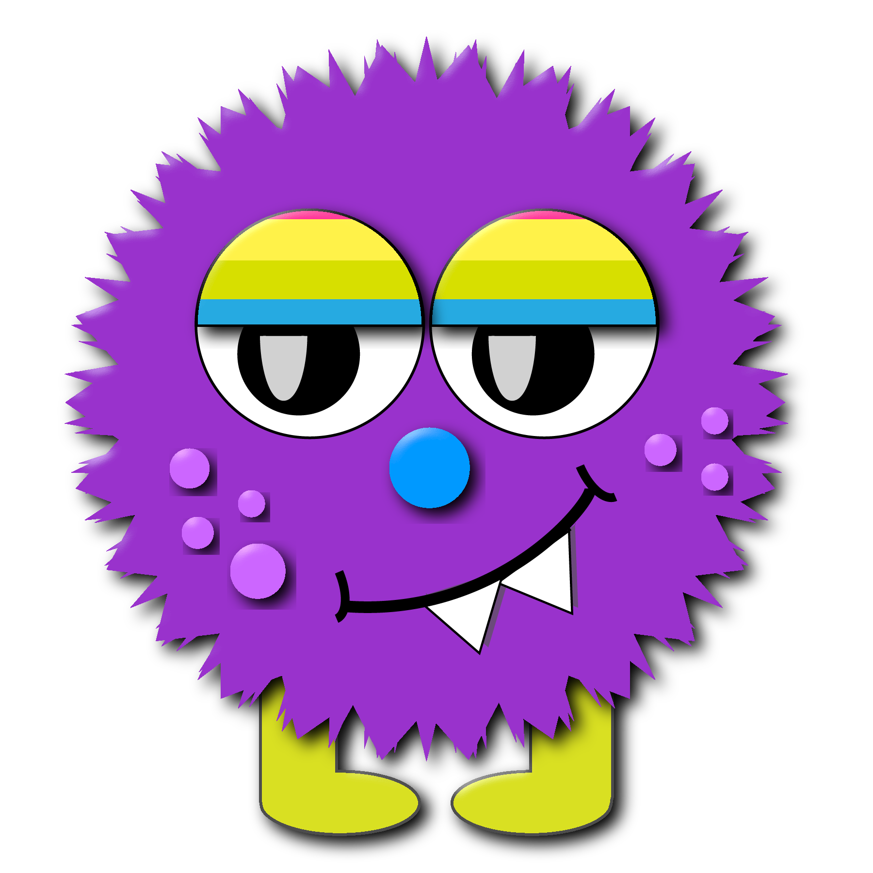 Yellow cute baby monster clipart 