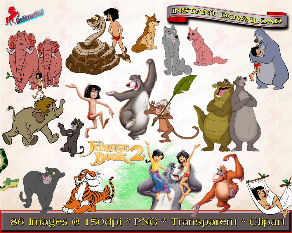 animated jungle book characters - Clip Art Library