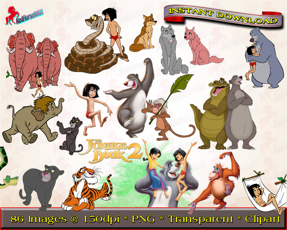 animated jungle book characters Clip Art Library