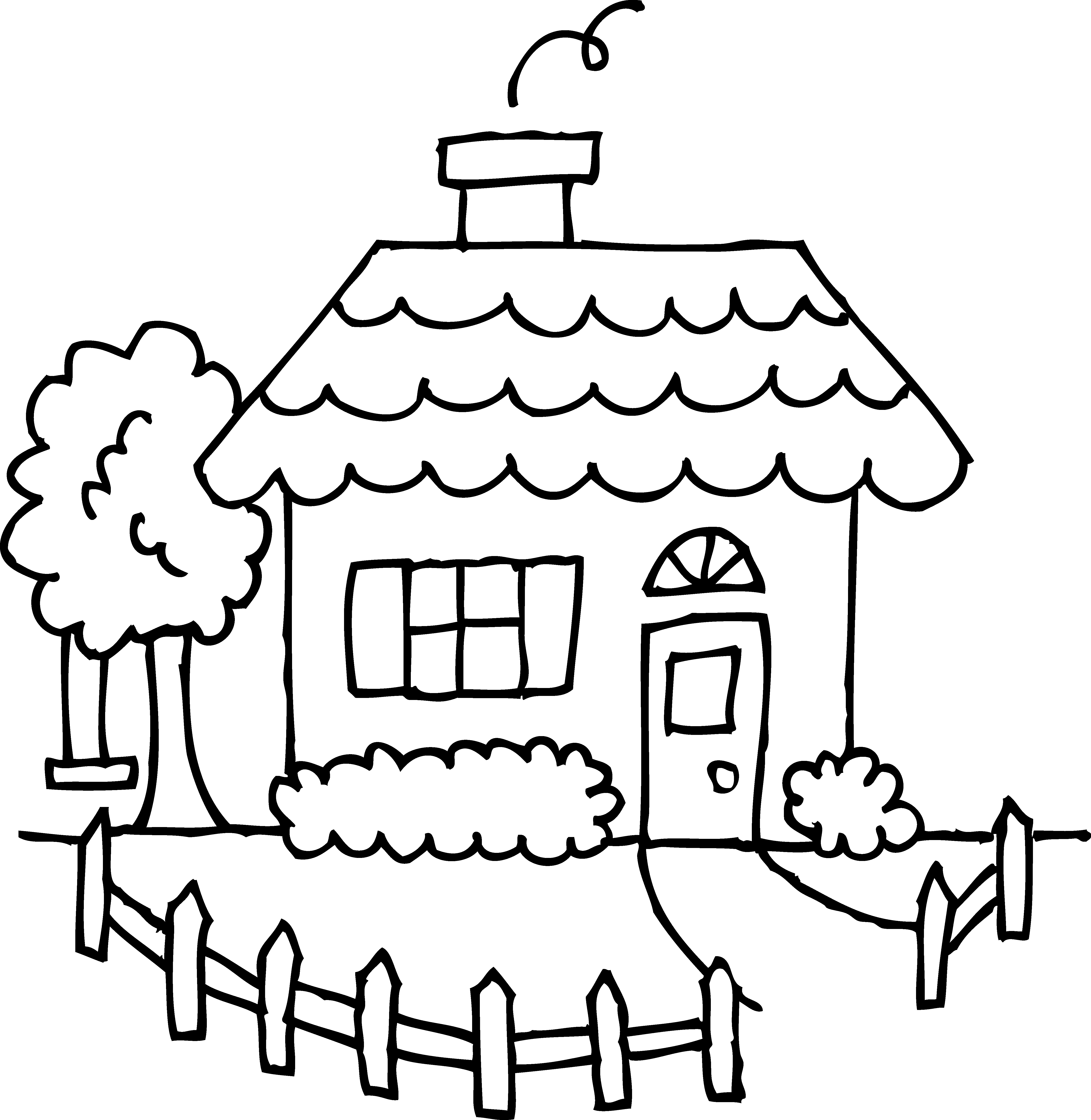 old village clipart black