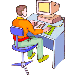 Man On Computer Clipart 