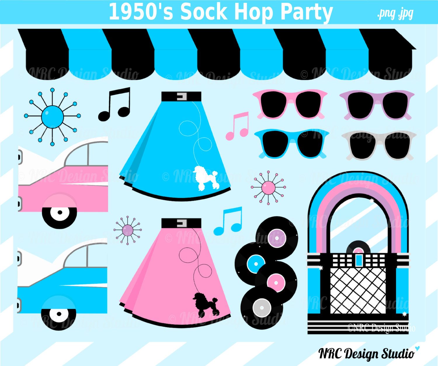 1950s Poodle Skirt Clipart 