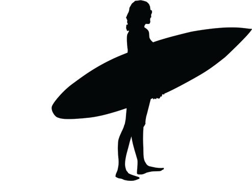 Surfer girl transparent clipart 