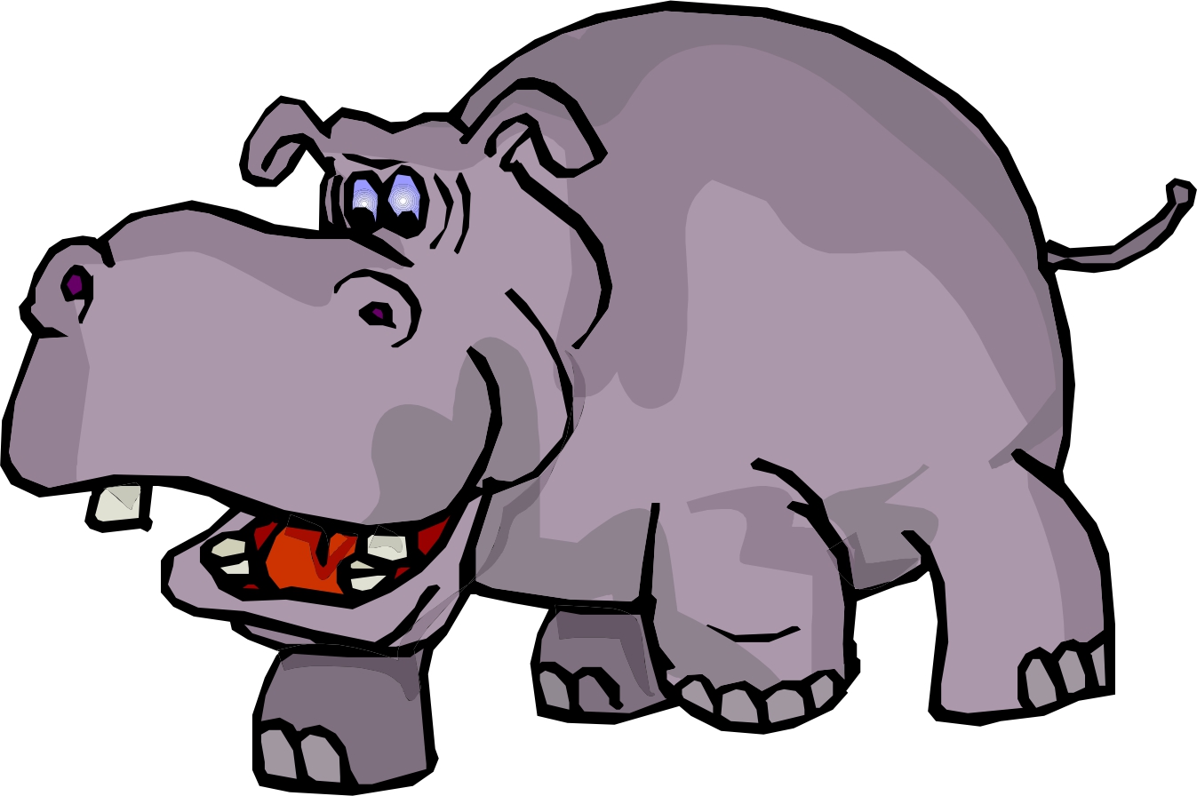 Cute Baby Hippo Cartoon 