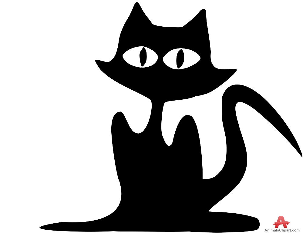 Cat with Big Eyes Silhouette 