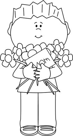 Free mother day clip art black and white 
