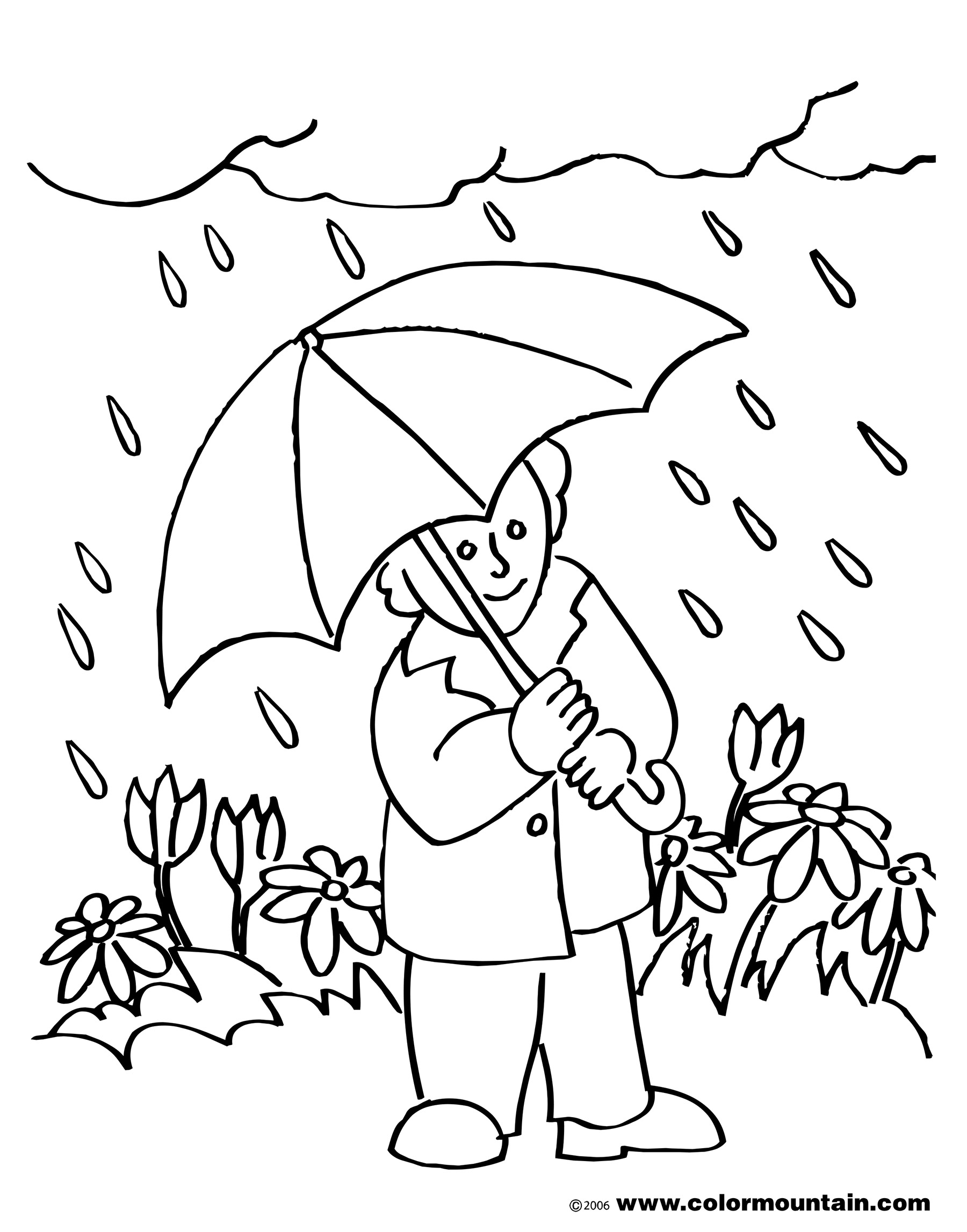 kindergarten rainy day coloring pages - Clip Art Library