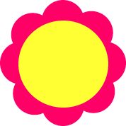 Free Cute Clipart: Simple round flowers clipart 