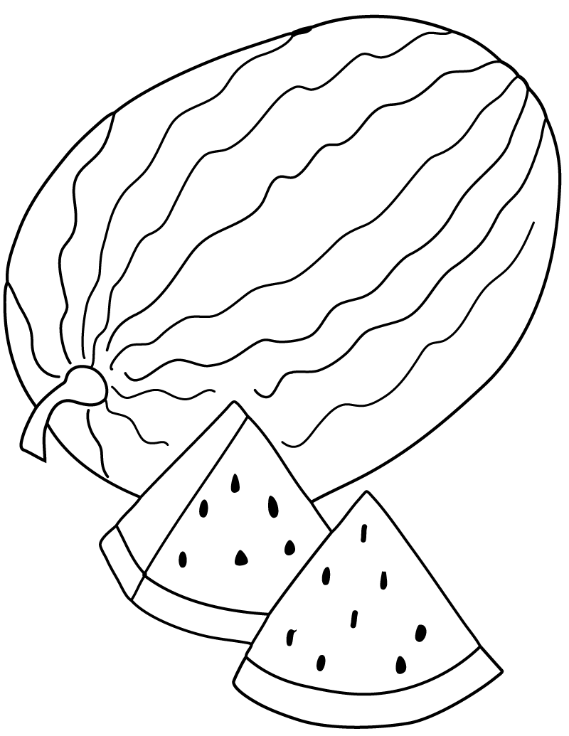 Water melon clipart black and white 