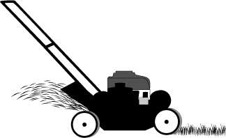 Lawn Mowing Silhouettes Clipart