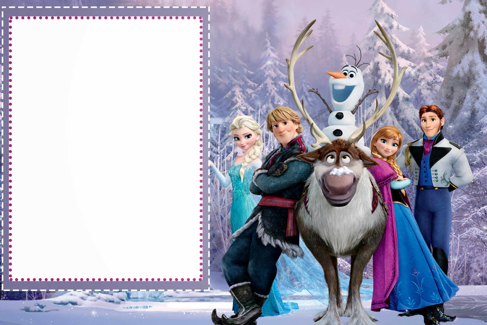 frozen blank invitation card