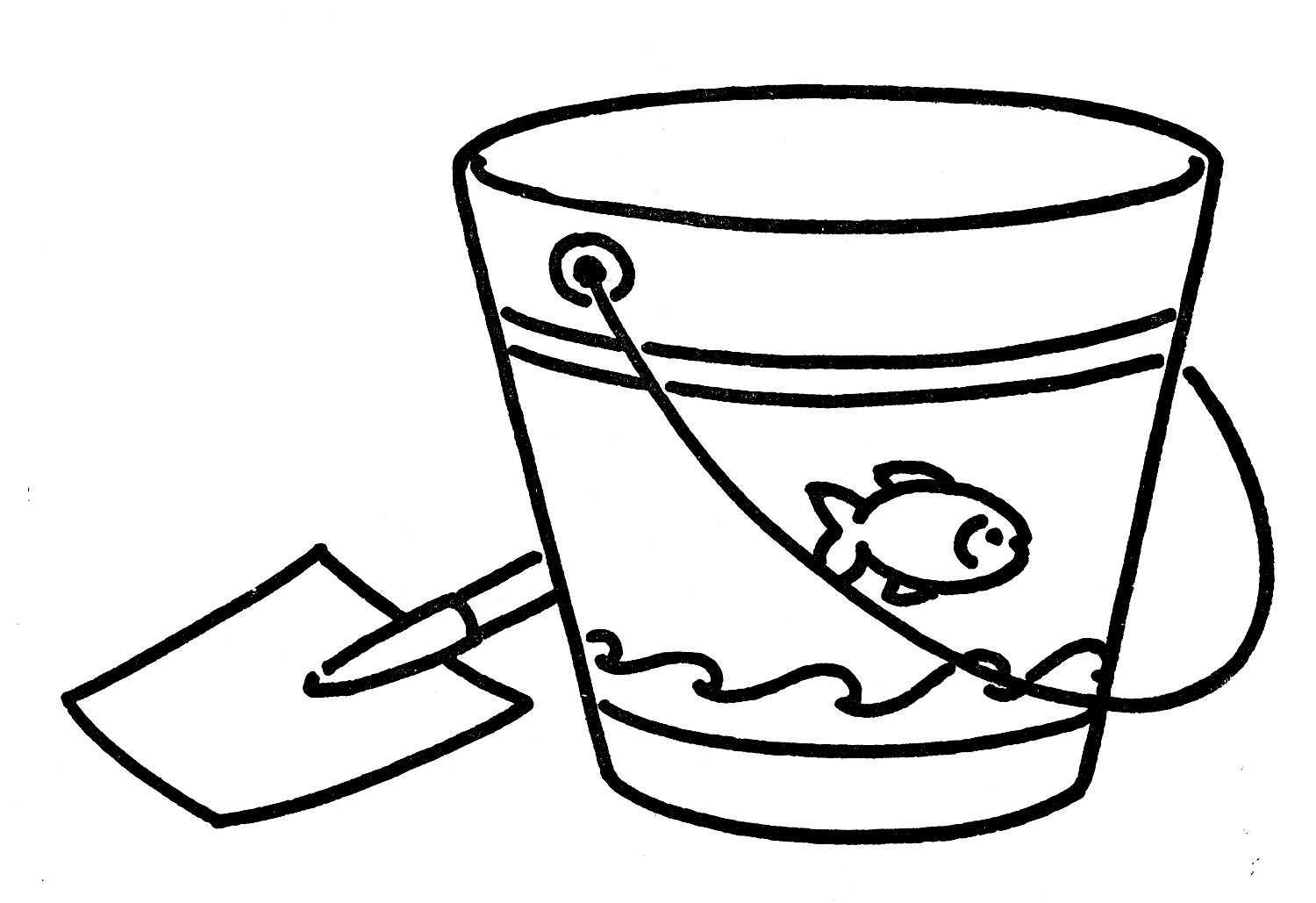 Bucket Black And White Clipart 