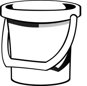 Bucket clipart black and white 