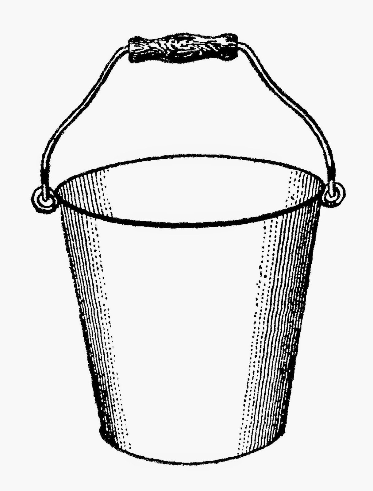 Black white water bucket clipart 