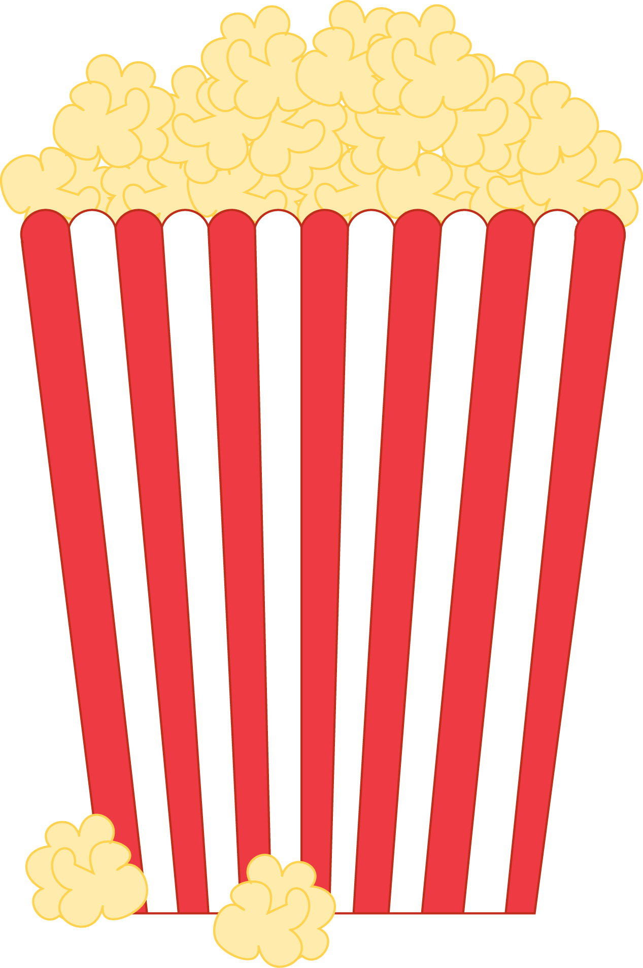 Popcorn bucket clipart black and white 