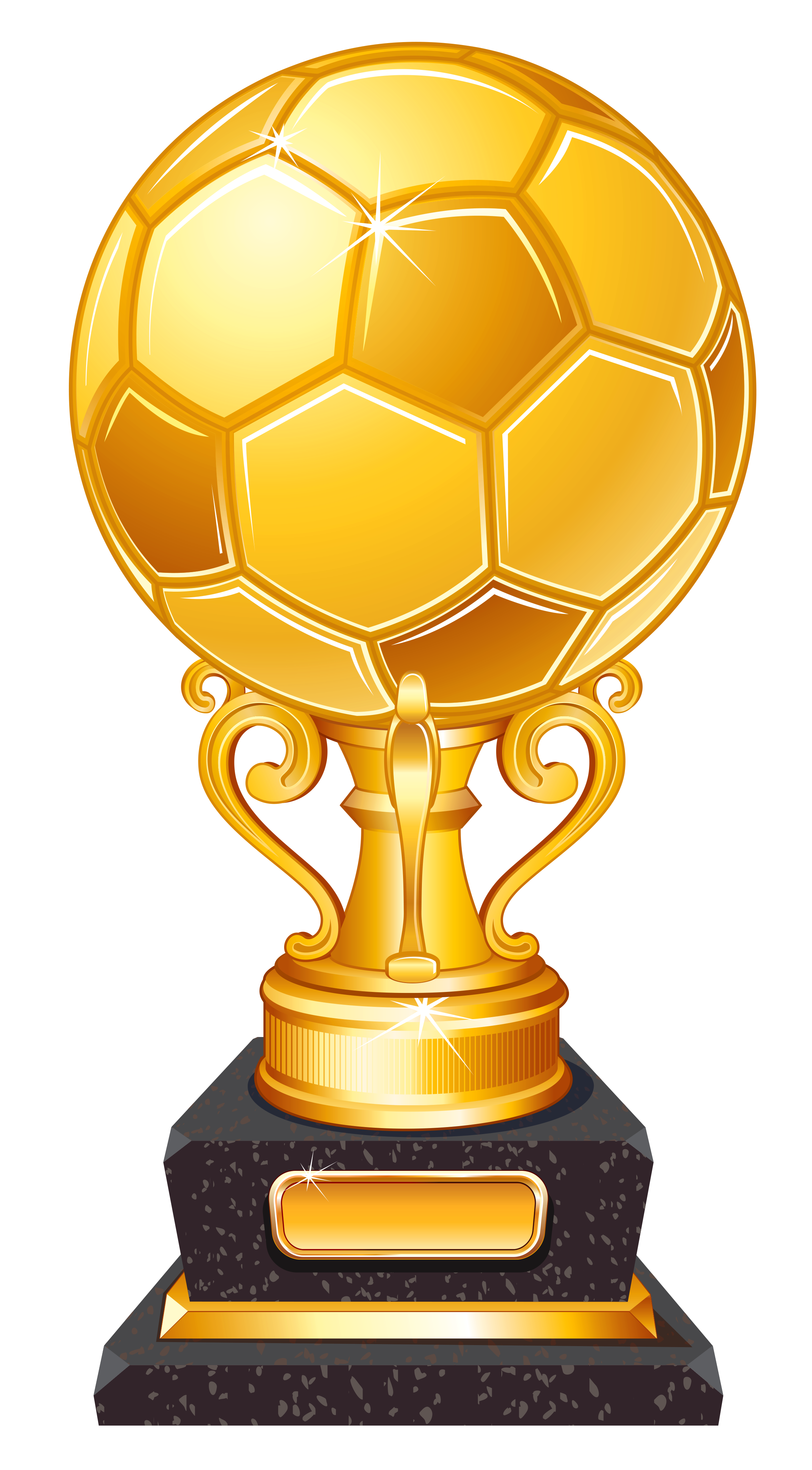 Football trophy clipart black background 