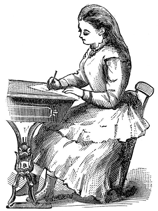 Victorian back to school clipart 
