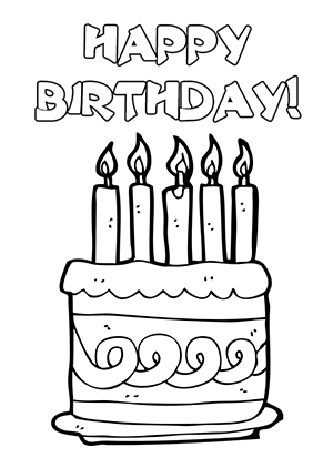 Free Black And White Birthday Card Clipart 