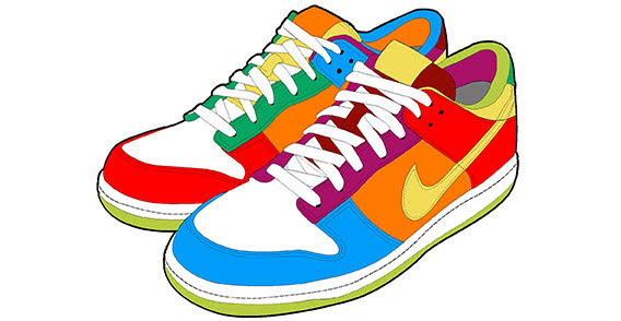 Cartoon Shoes Walking Clipart 