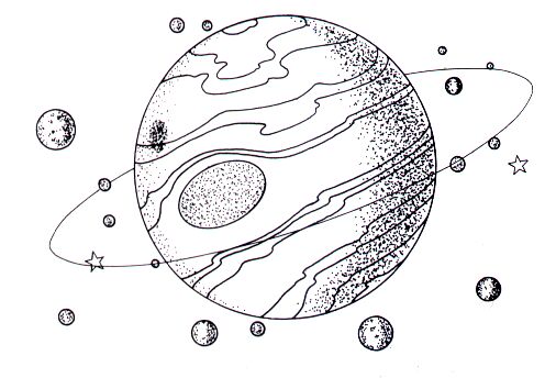 Clipart planets black and white 