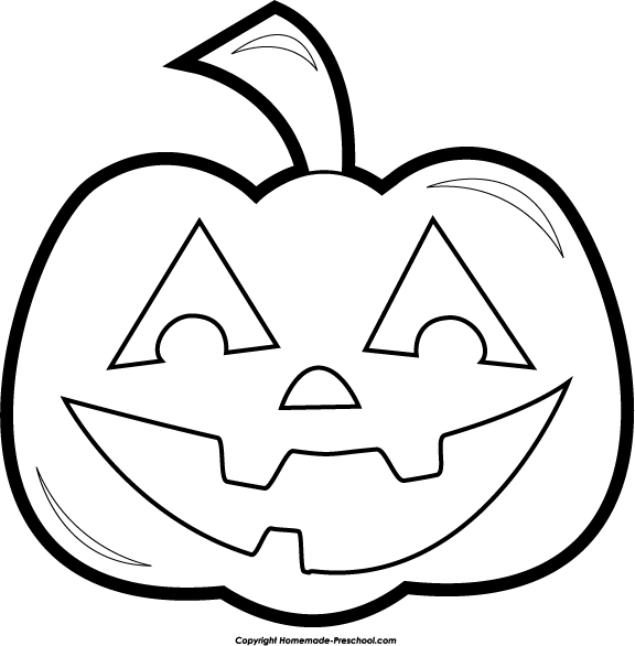 Cute Halloween Pumpkin Clipart Black And White 