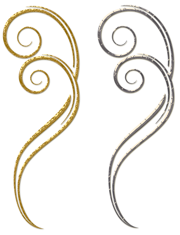 Gold and Silver Decorative Ornaments PNG Clipart 