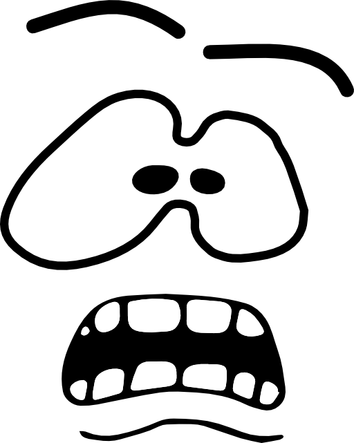 Scared Face Clipart Black And White 68087 