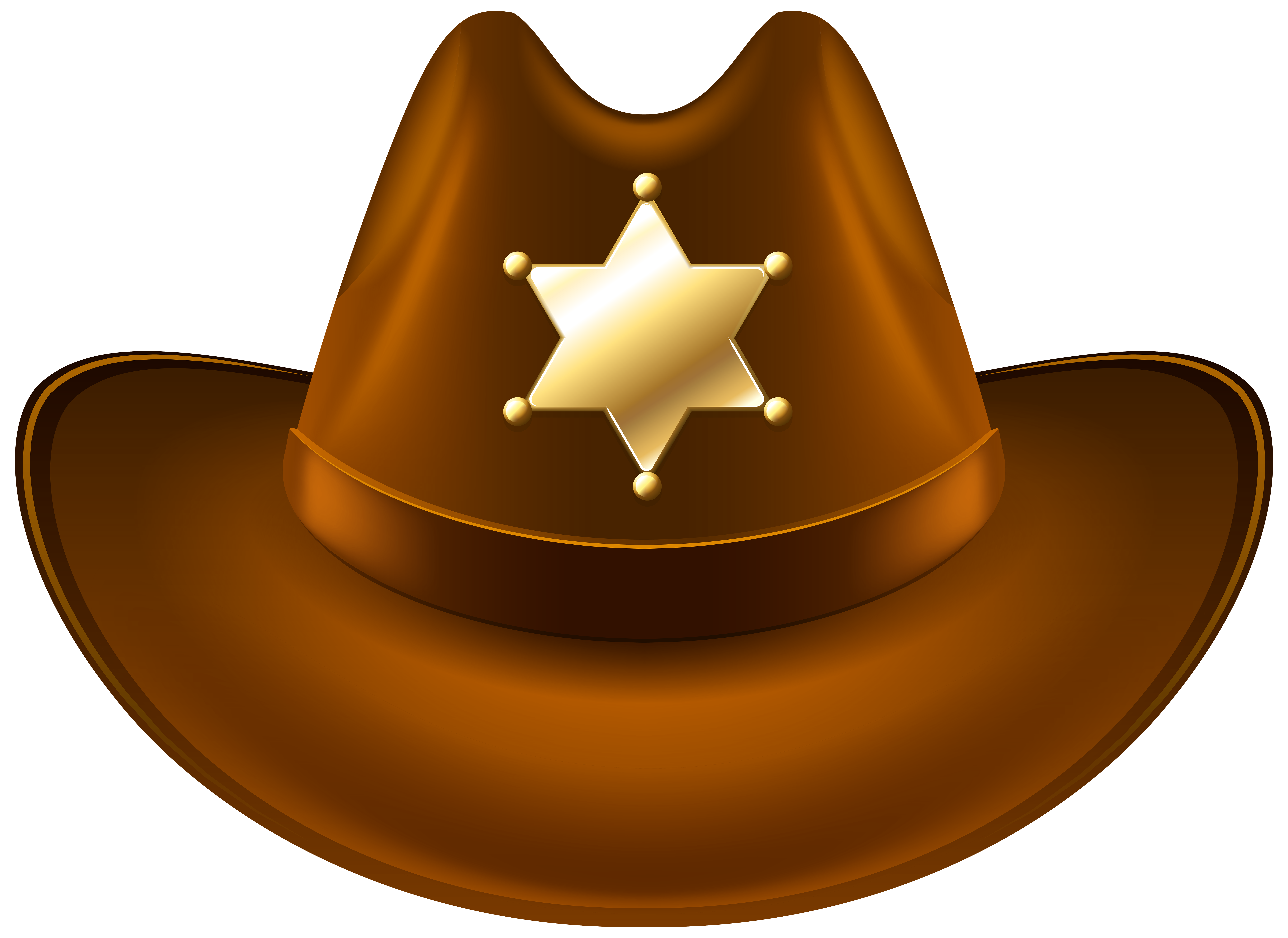 Cowboy Hat with Sheriff Badge Transparent PNG Clip Art Image 