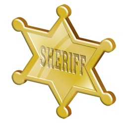 Sheriff Badge Icon, PNG. Insignia. 