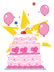 Girl with birthday cake clipart 